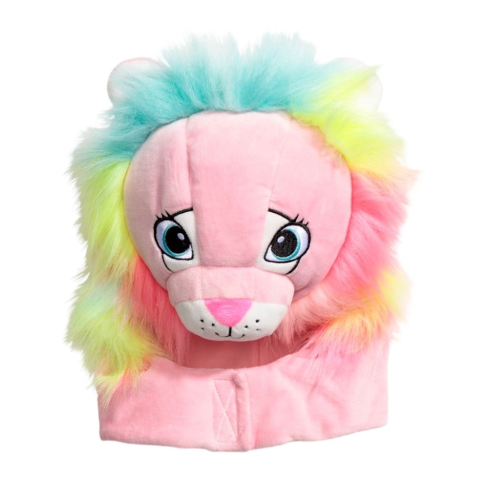 H&M Kids Pink Plush Lion Hat OS Halloween/ Play Dress Up Costume